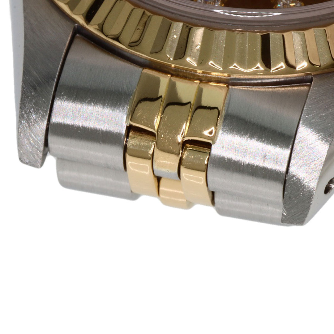 ROLEX Watches Mechanical Automatic 69173G Stainless Steel , SSxK18YG gold Datejust 10P Diamond Champagne Gold dial Women Used Authentic