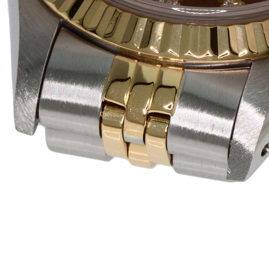 ROLEX Watches Mechanical Automatic 69173G Stainless Steel , SSxK18YG gold Datejust 10P Diamond Champagne Gold dial Women Used Authentic