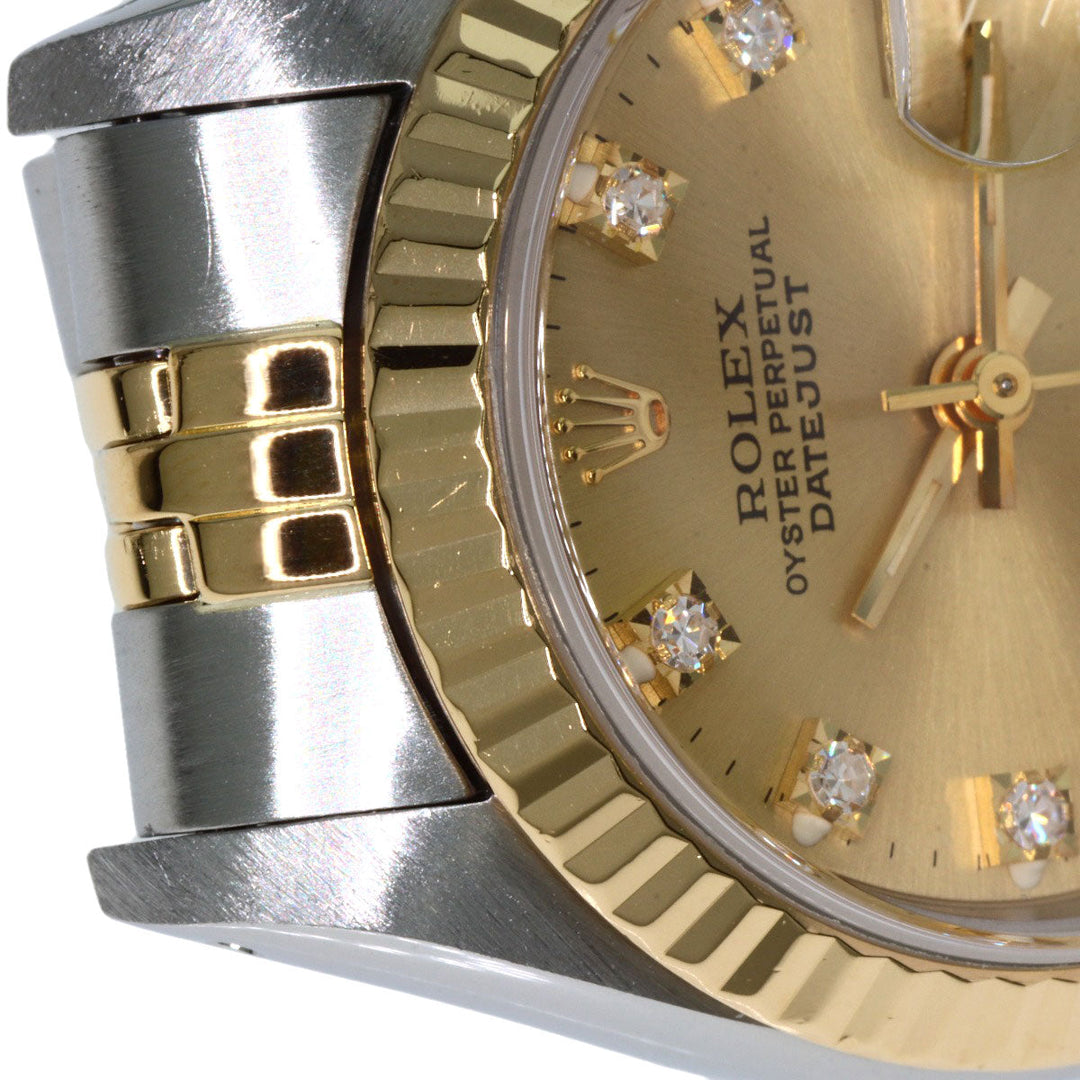 ROLEX Watches Mechanical Automatic 69173G Stainless Steel , SSxK18YG gold Datejust 10P Diamond Champagne Gold dial Women Used Authentic