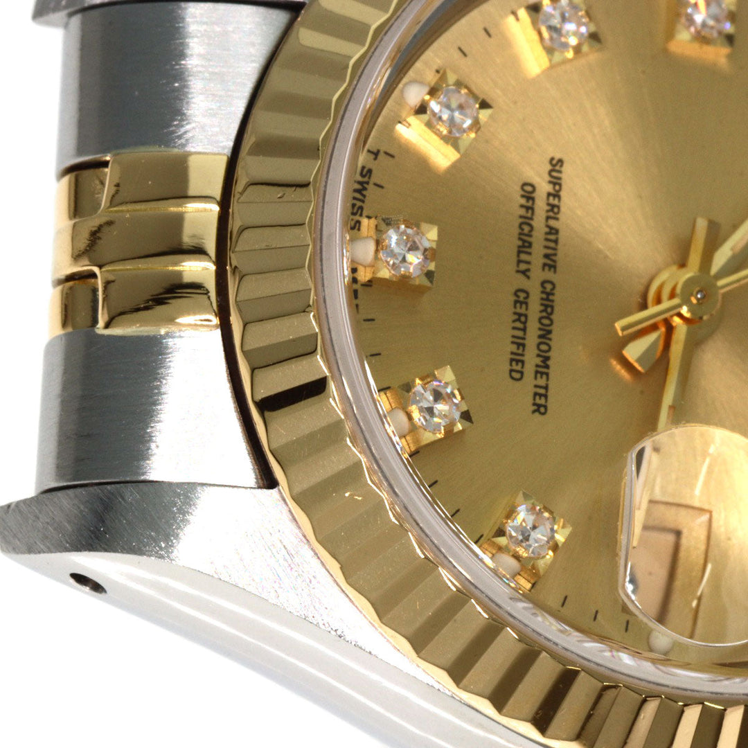 ROLEX Watches Mechanical Automatic 69173G Stainless Steel , SSxK18YG gold Datejust 10P Diamond Champagne Gold dial Women Used Authentic