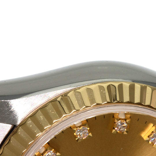 ROLEX Watches Mechanical Automatic 69173G Stainless Steel , SSxK18YG gold Datejust 10P Diamond Champagne Gold dial Women Used Authentic