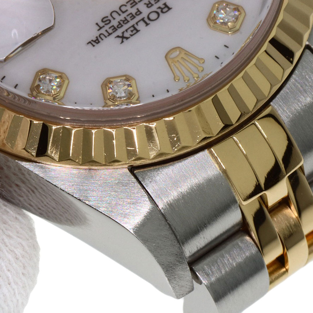 ROLEX Watches Mechanical Automatic 79173G Stainless Steel , SSxK18YG gold Datejust 10P Diamond white dial Women Used Authentic
