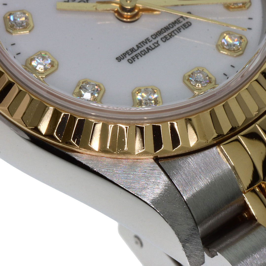 ROLEX Watches Mechanical Automatic 79173G Stainless Steel , SSxK18YG gold Datejust 10P Diamond white dial Women Used Authentic