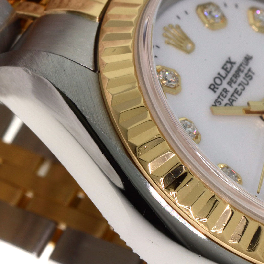 ROLEX Watches Mechanical Automatic 79173G Stainless Steel , SSxK18YG gold Datejust 10P Diamond white dial Women Used Authentic