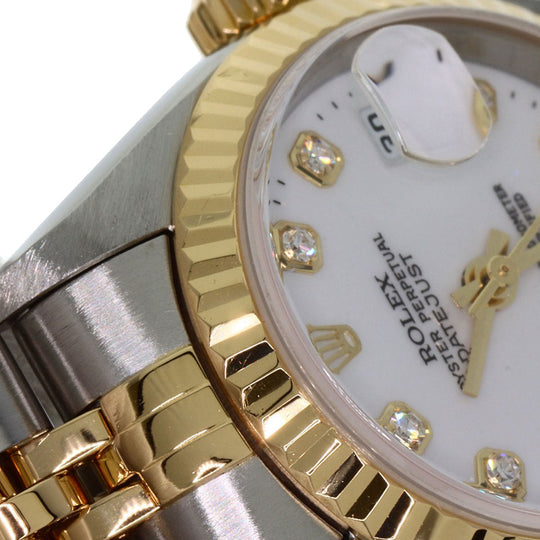 ROLEX Watches Mechanical Automatic 79173G Stainless Steel , SSxK18YG gold Datejust 10P Diamond white dial Women Used Authentic