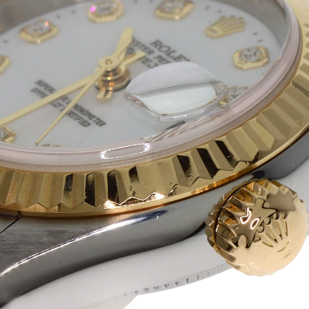 ROLEX Watches Mechanical Automatic 79173G Stainless Steel , SSxK18YG gold Datejust 10P Diamond white dial Women Used Authentic