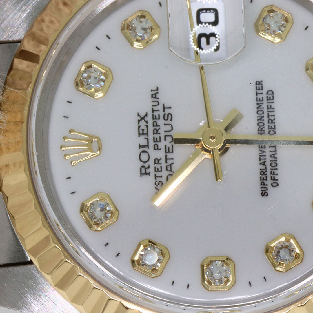 ROLEX Watches Mechanical Automatic 79173G Stainless Steel , SSxK18YG gold Datejust 10P Diamond white dial Women Used Authentic