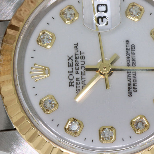 ROLEX Watches Mechanical Automatic 79173G Stainless Steel , SSxK18YG gold Datejust 10P Diamond white dial Women Used Authentic