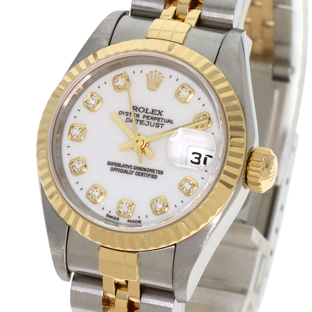 ROLEX Watches Mechanical Automatic 79173G Stainless Steel , SSxK18YG gold Datejust 10P Diamond white dial Women Used Authentic