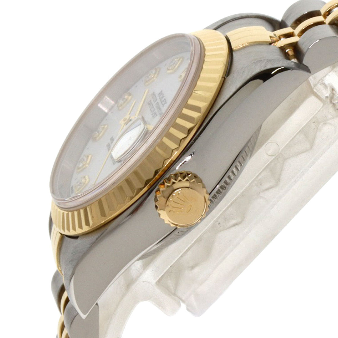 ROLEX Watches Mechanical Automatic 79173G Stainless Steel , SSxK18YG gold Datejust 10P Diamond white dial Women Used Authentic