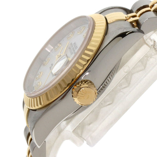 ROLEX Watches Mechanical Automatic 79173G Stainless Steel , SSxK18YG gold Datejust 10P Diamond white dial Women Used Authentic