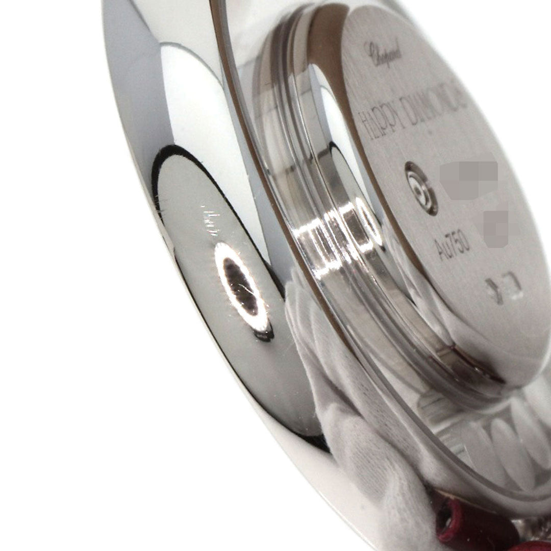 Chopard Watches Quartz 209415-1001 K18WG, leather Silver Happy diamond icon Silver dial Women Used Authentic