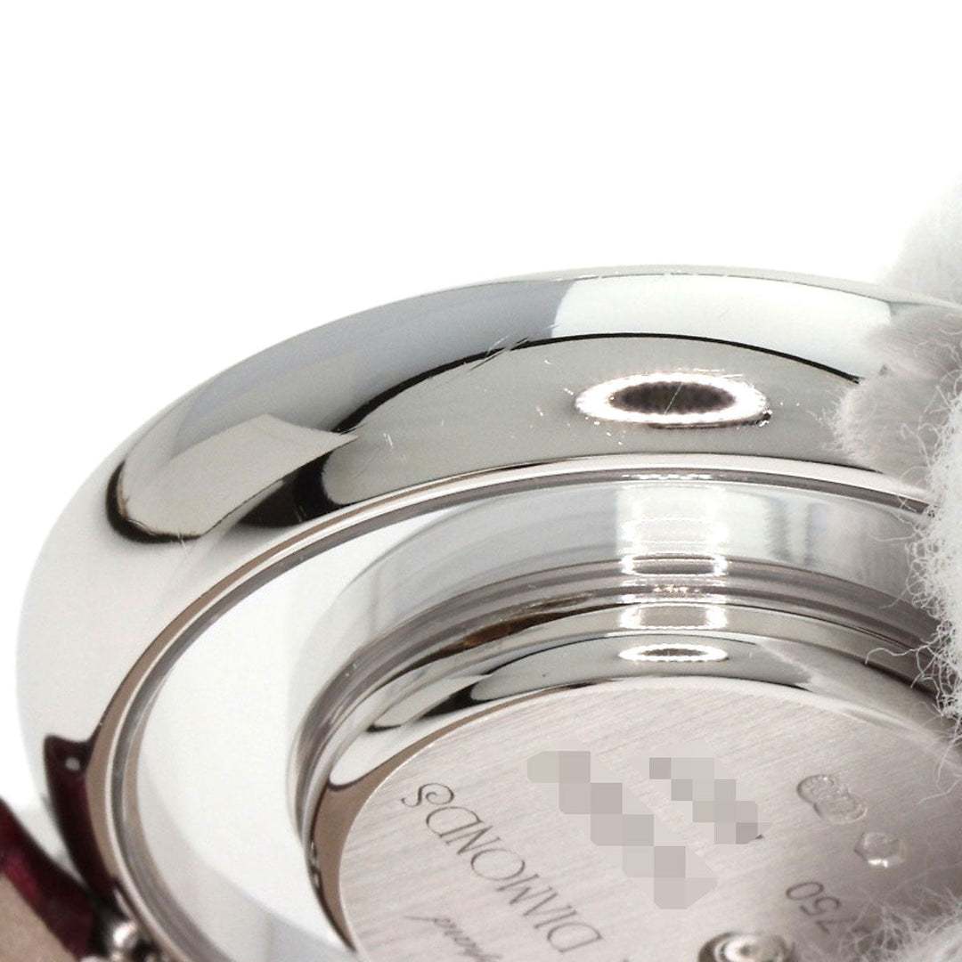 Chopard Watches Quartz 209415-1001 K18WG, leather Silver Happy diamond icon Silver dial Women Used Authentic