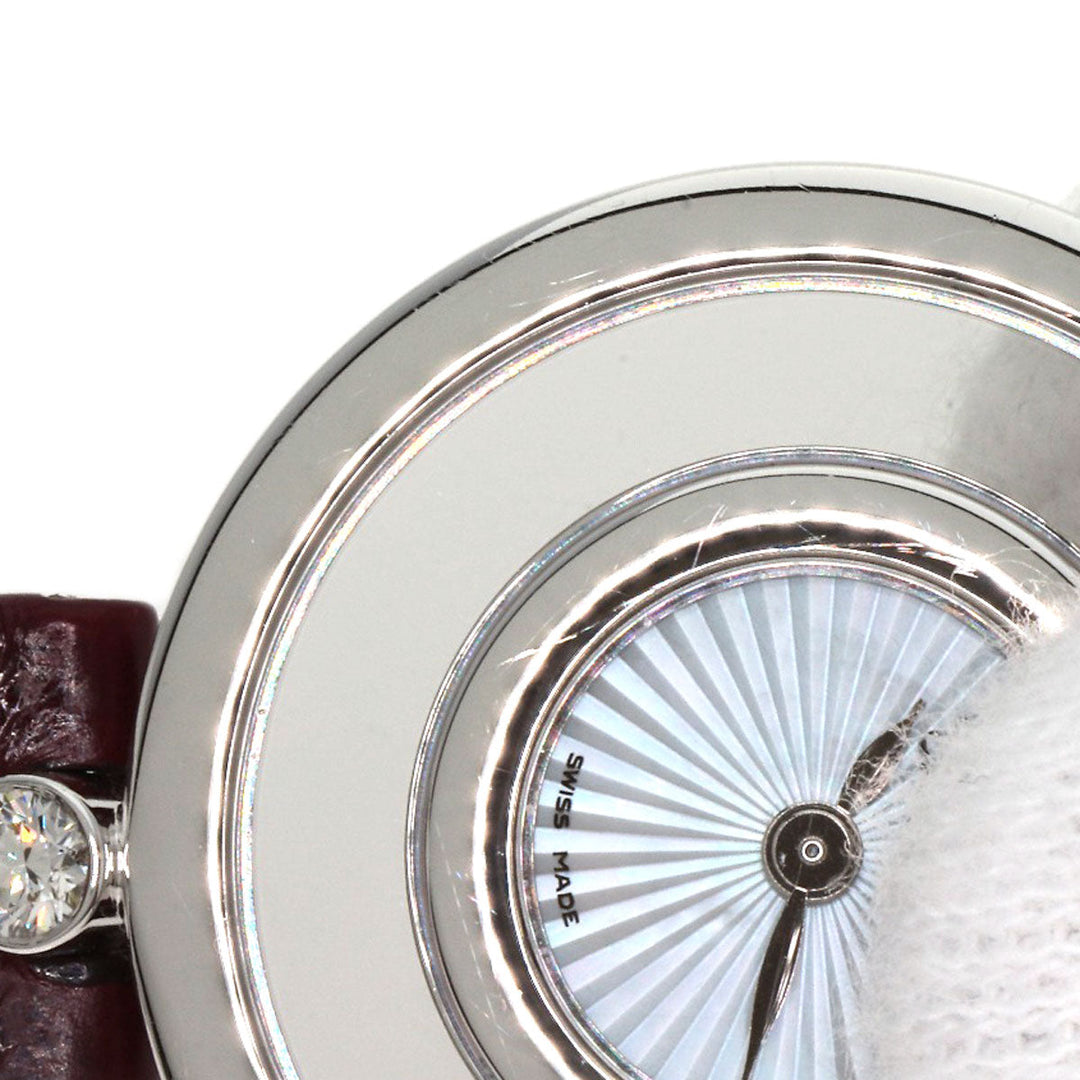 Chopard Watches Quartz 209415-1001 K18WG, leather Silver Happy diamond icon Silver dial Women Used Authentic