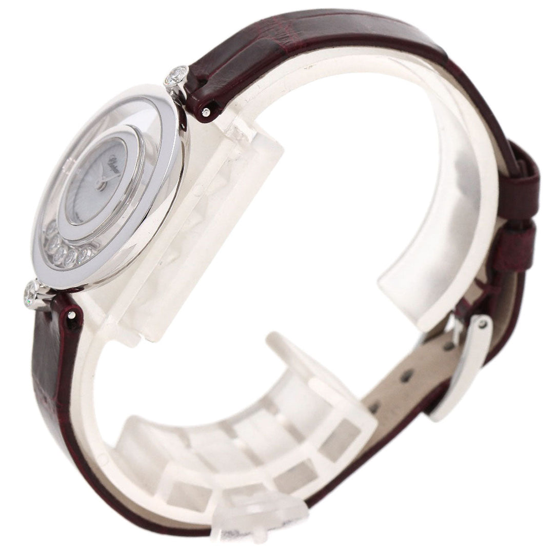 Chopard Watches Quartz 209415-1001 K18WG, leather Silver Happy diamond icon Silver dial Women Used Authentic