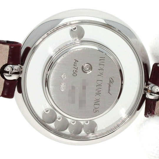 Chopard Watches Quartz 209415-1001 K18WG, leather Silver Happy diamond icon Silver dial Women Used Authentic