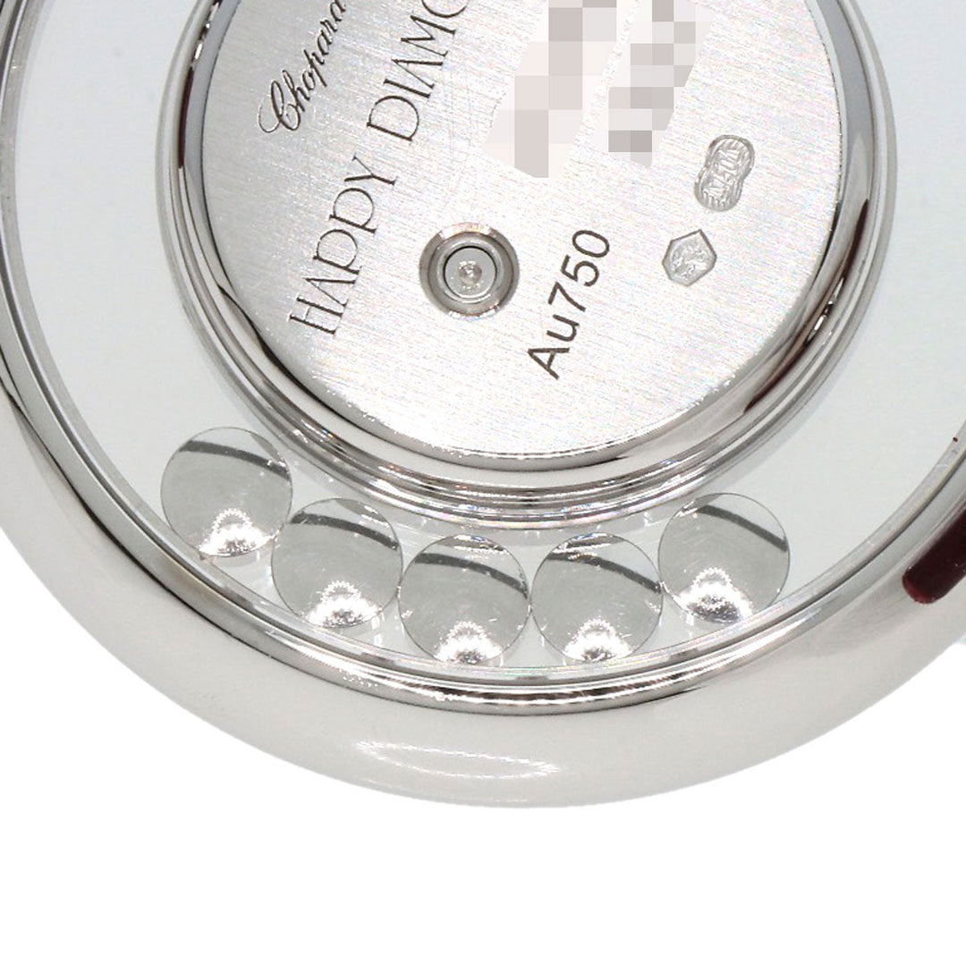 Chopard Watches Quartz 209415-1001 K18WG, leather Silver Happy diamond icon Silver dial Women Used Authentic