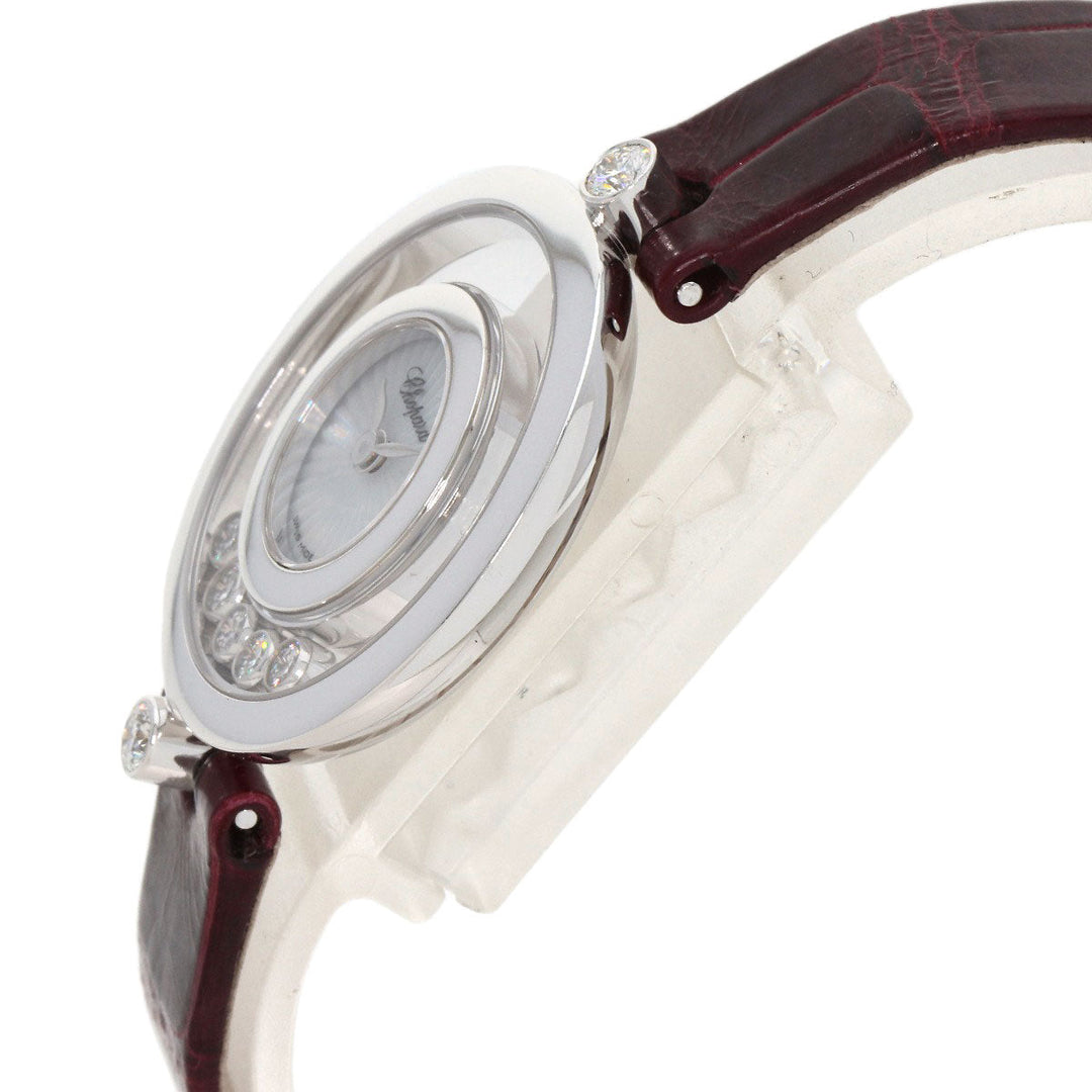 Chopard Watches Quartz 209415-1001 K18WG, leather Silver Happy diamond icon Silver dial Women Used Authentic
