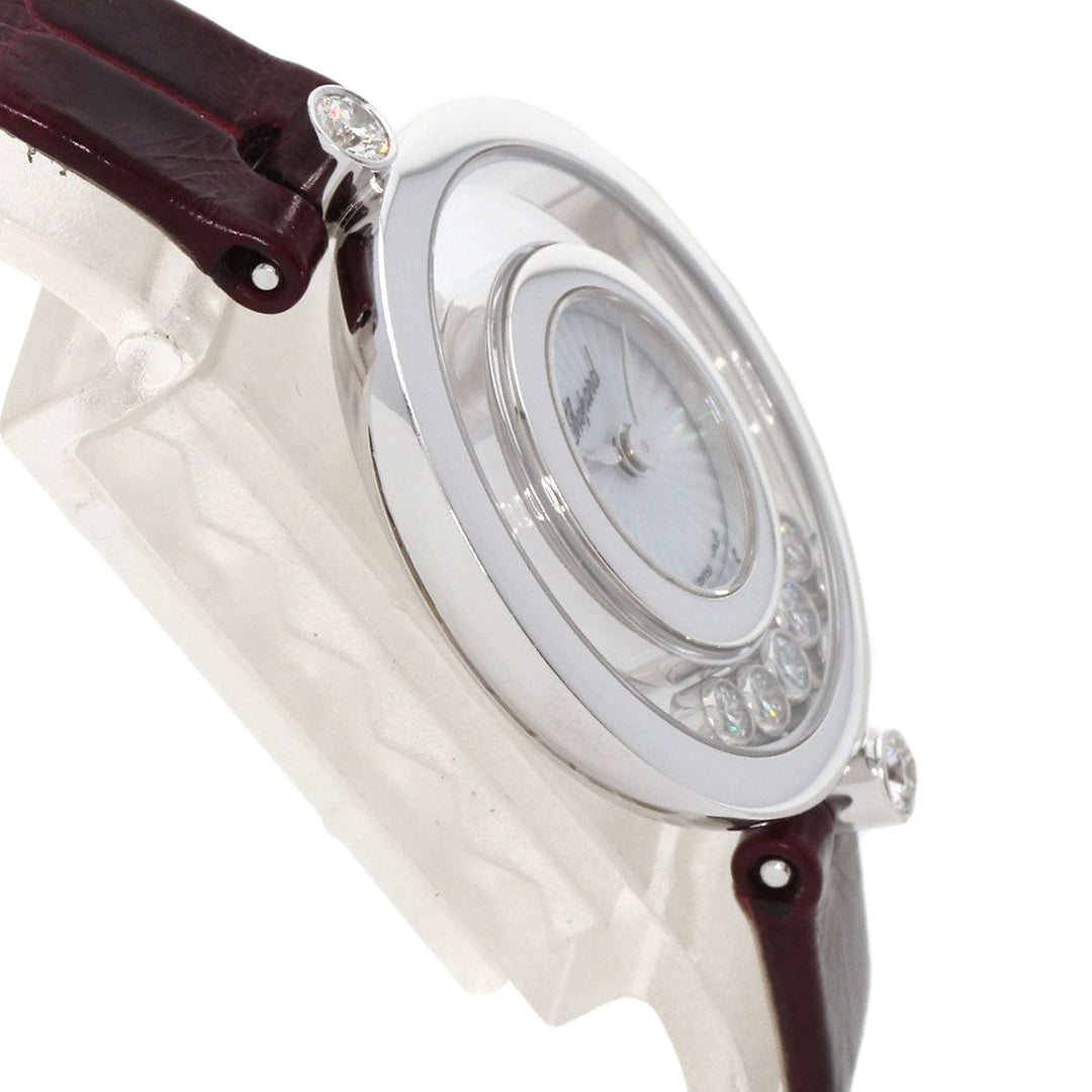 Chopard Watches Quartz 209415-1001 K18WG, leather Silver Happy diamond icon Silver dial Women Used Authentic