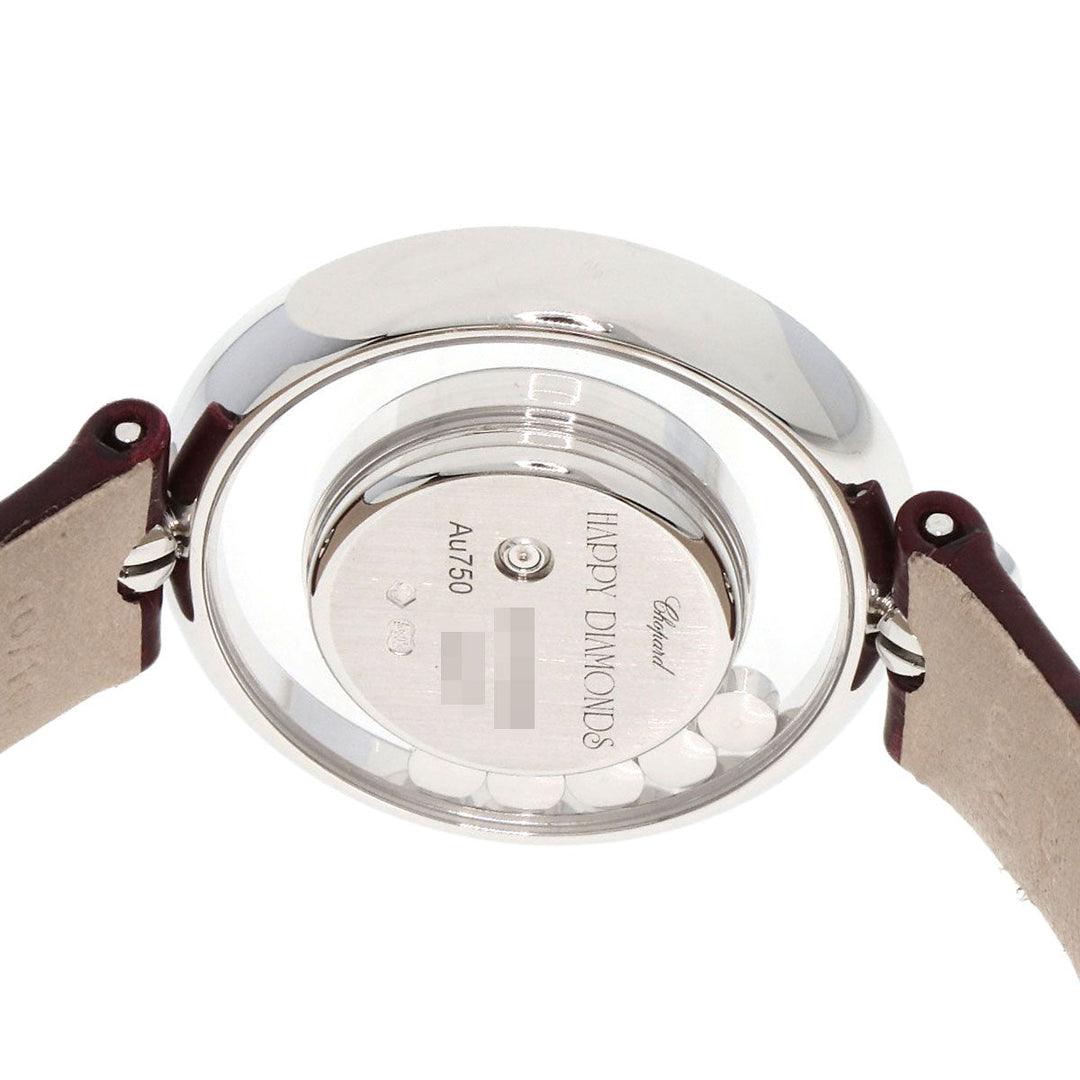 Chopard Watches Quartz 209415-1001 K18WG, leather Silver Happy diamond icon Silver dial Women Used Authentic