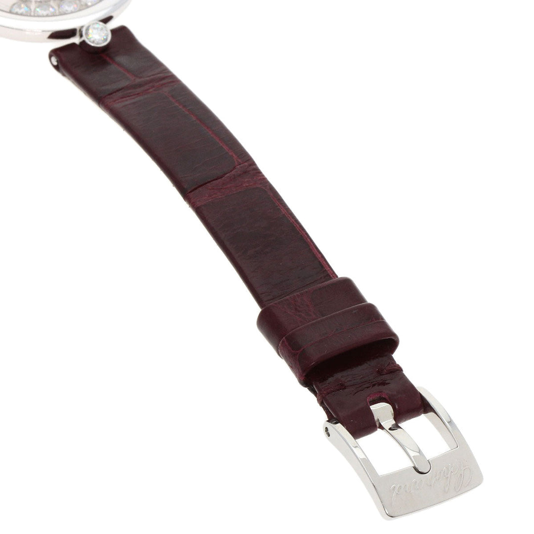 Chopard Watches Quartz 209415-1001 K18WG, leather Silver Happy diamond icon Silver dial Women Used Authentic