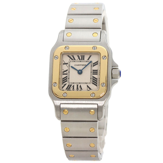 CARTIER Watches Quartz W20012C4 Stainless Steel , Stainless Steel , K18YG gold Santosgalbe SM Ivory dial Women Used Authentic