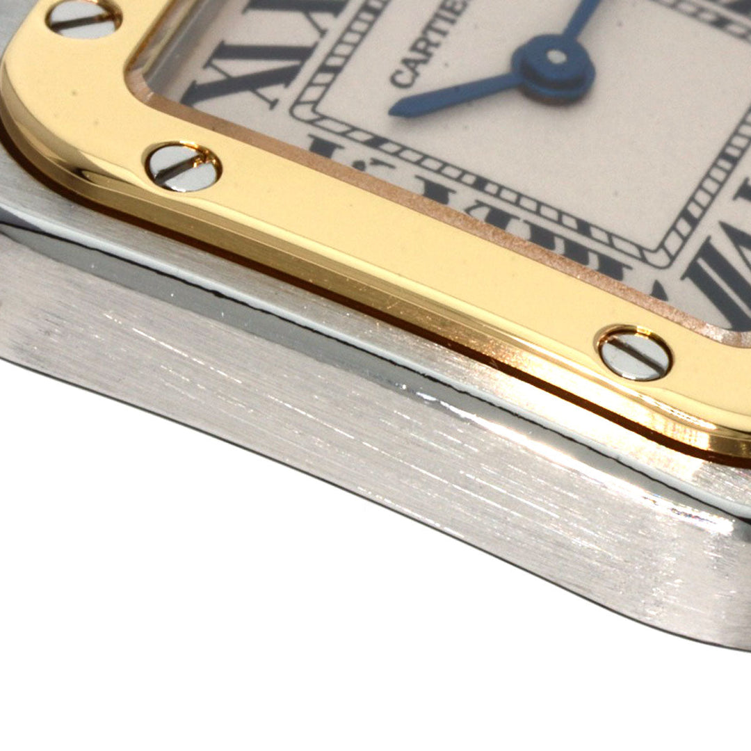 CARTIER Watches Quartz W20012C4 Stainless Steel , Stainless Steel , K18YG gold Santosgalbe SM Ivory dial Women Used Authentic