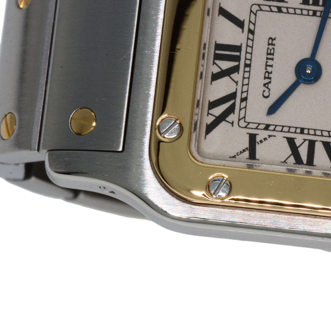CARTIER Watches Quartz W20012C4 Stainless Steel , Stainless Steel , K18YG gold Santosgalbe SM Ivory dial Women Used Authentic