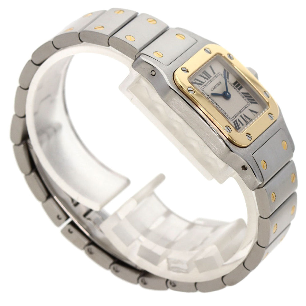 CARTIER Watches Quartz W20012C4 Stainless Steel , Stainless Steel , K18YG gold Santosgalbe SM Ivory dial Women Used Authentic