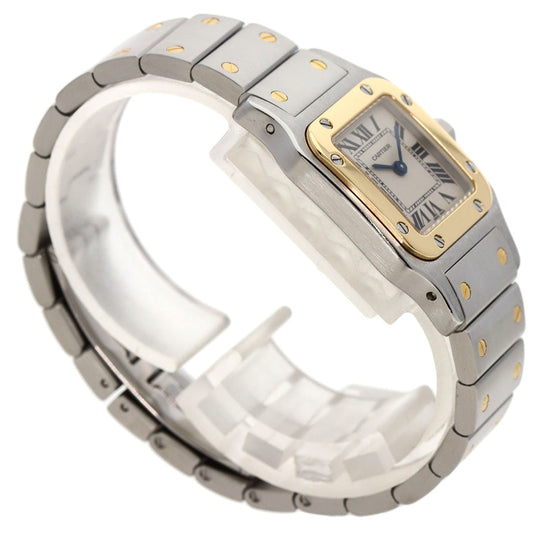 CARTIER Watches Quartz W20012C4 Stainless Steel , Stainless Steel , K18YG gold Santosgalbe SM Ivory dial Women Used Authentic