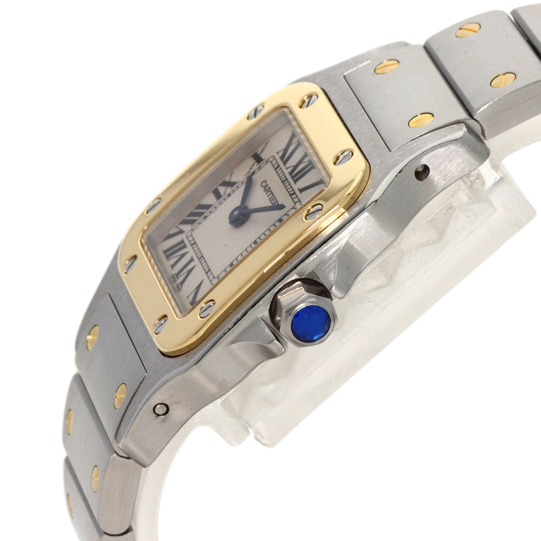CARTIER Watches Quartz W20012C4 Stainless Steel , Stainless Steel , K18YG gold Santosgalbe SM Ivory dial Women Used Authentic