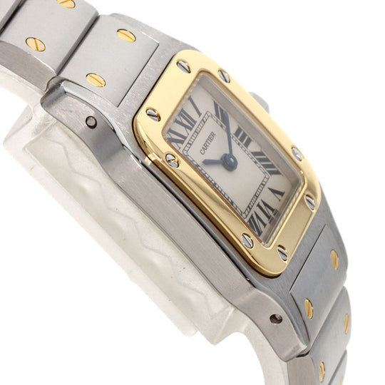 CARTIER Watches Quartz W20012C4 Stainless Steel , Stainless Steel , K18YG gold Santosgalbe SM Ivory dial Women Used Authentic
