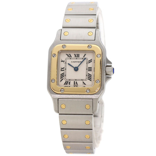 CARTIER Watches Quartz W20012C4 Stainless Steel , Stainless Steel , K18YG gold Santosgalbe SM Ivory dial Women Used Authentic