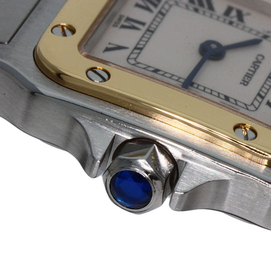 CARTIER Watches Quartz W20012C4 Stainless Steel , Stainless Steel , K18YG gold Santosgalbe SM Ivory dial Women Used Authentic