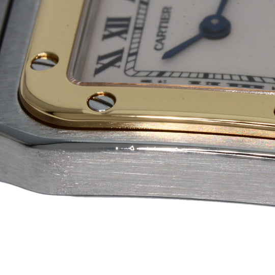 CARTIER Watches Quartz W20012C4 Stainless Steel , Stainless Steel , K18YG gold Santosgalbe SM Ivory dial Women Used Authentic