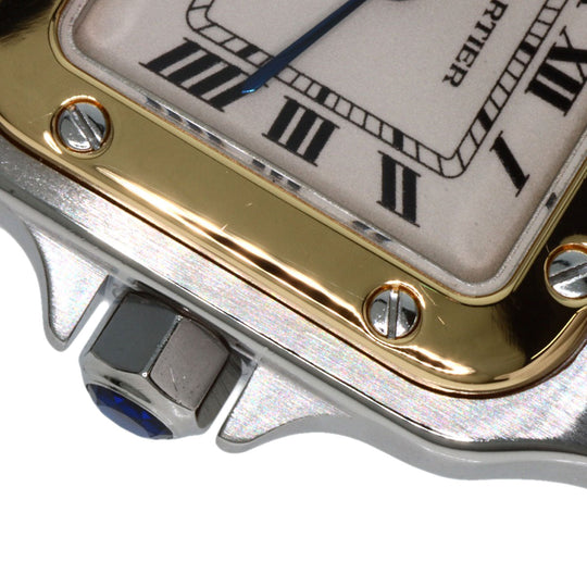 CARTIER Watches Quartz W20012C4 Stainless Steel , Stainless Steel , K18YG gold Santosgalbe SM Ivory dial Women Used Authentic