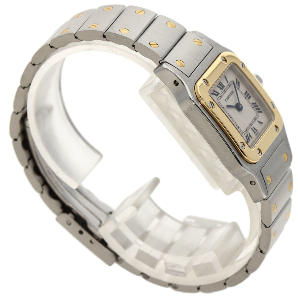 CARTIER Watches Quartz W20012C4 Stainless Steel , Stainless Steel , K18YG gold Santosgalbe SM Ivory dial Women Used Authentic