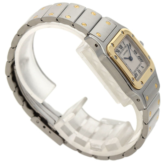 CARTIER Watches Quartz W20012C4 Stainless Steel , Stainless Steel , K18YG gold Santosgalbe SM Ivory dial Women Used Authentic