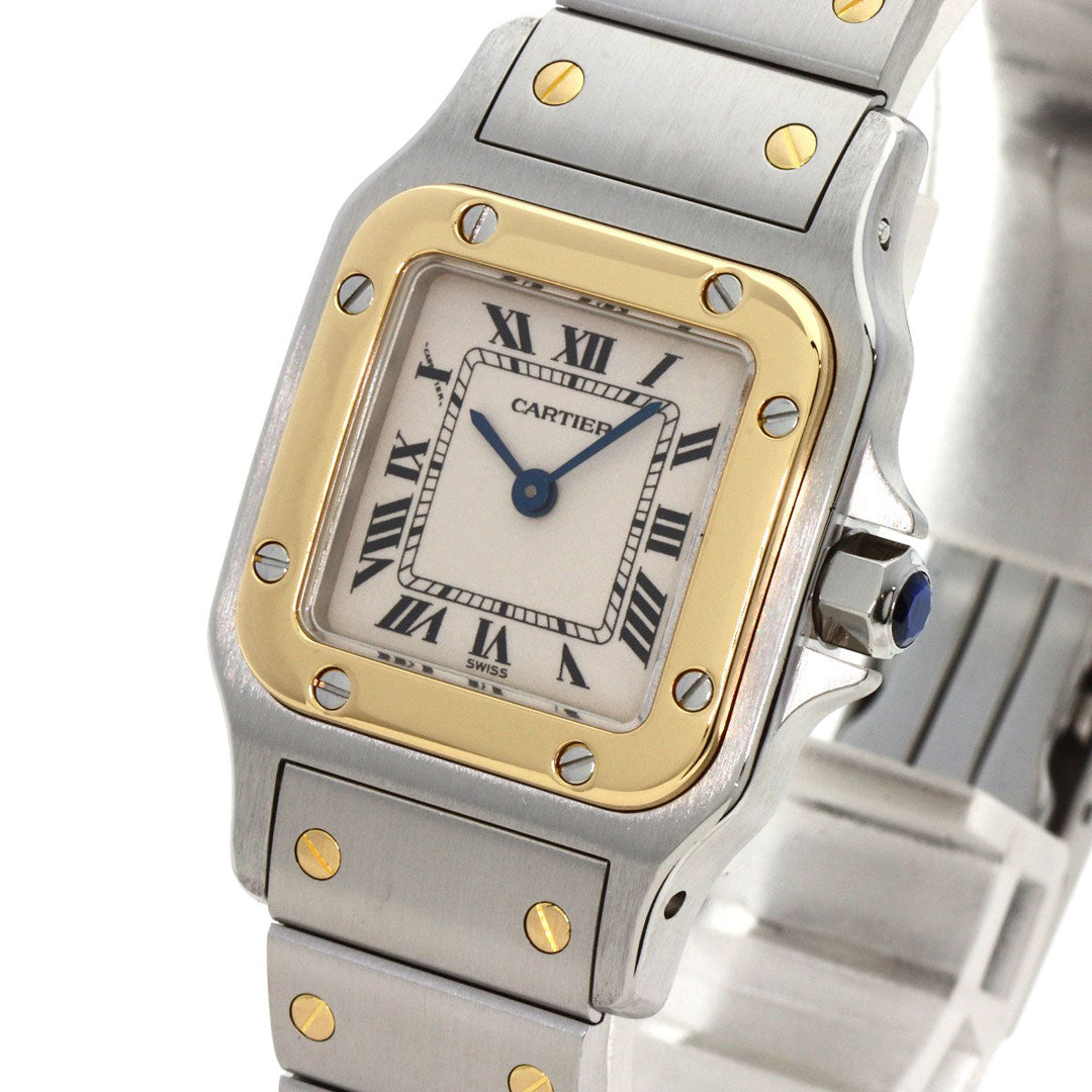 CARTIER Watches Quartz W20012C4 Stainless Steel , Stainless Steel , K18YG gold Santosgalbe SM Ivory dial Women Used Authentic