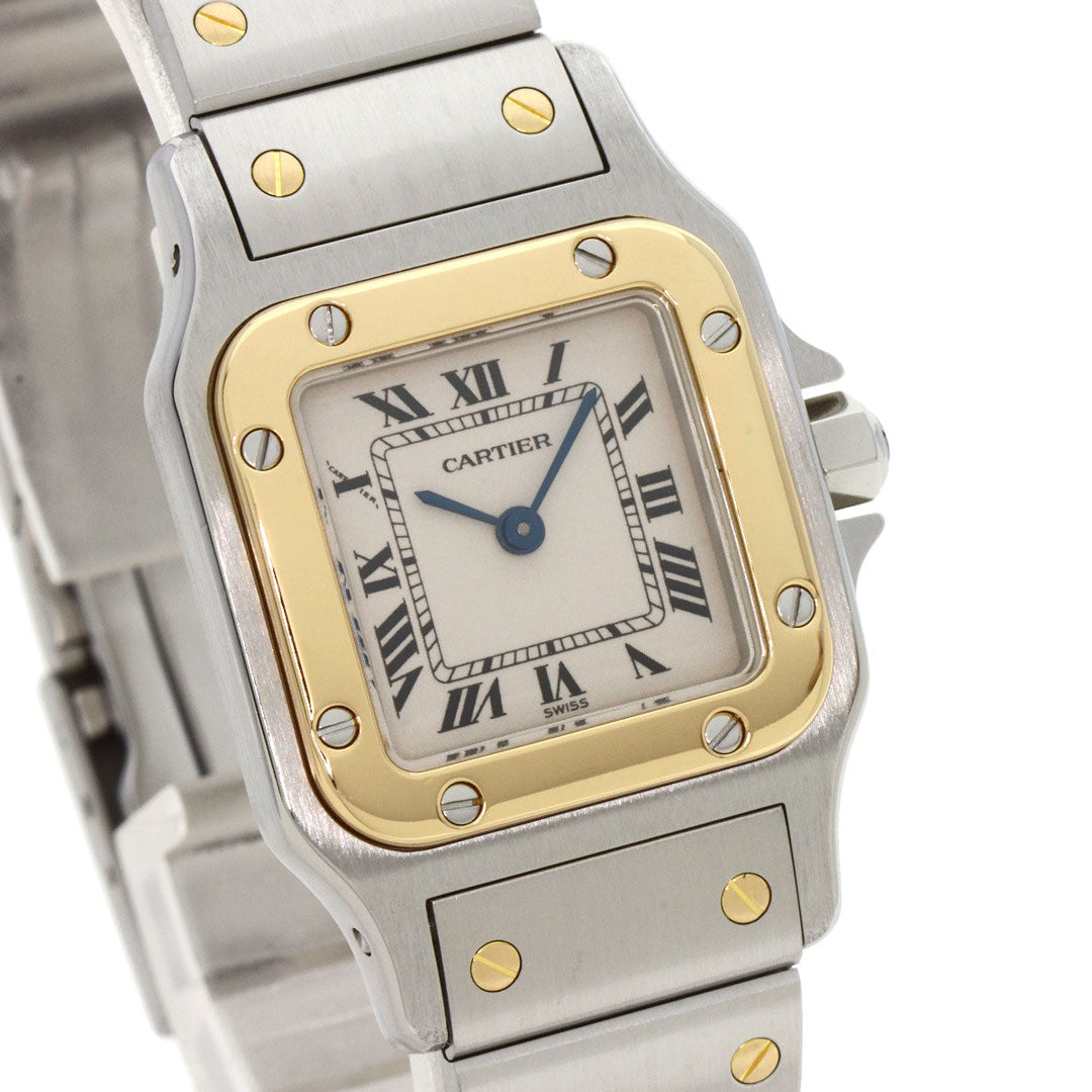 CARTIER Watches Quartz W20012C4 Stainless Steel , Stainless Steel , K18YG gold Santosgalbe SM Ivory dial Women Used Authentic