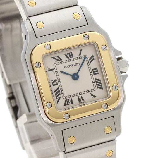 CARTIER Watches Quartz W20012C4 Stainless Steel , Stainless Steel , K18YG gold Santosgalbe SM Ivory dial Women Used Authentic
