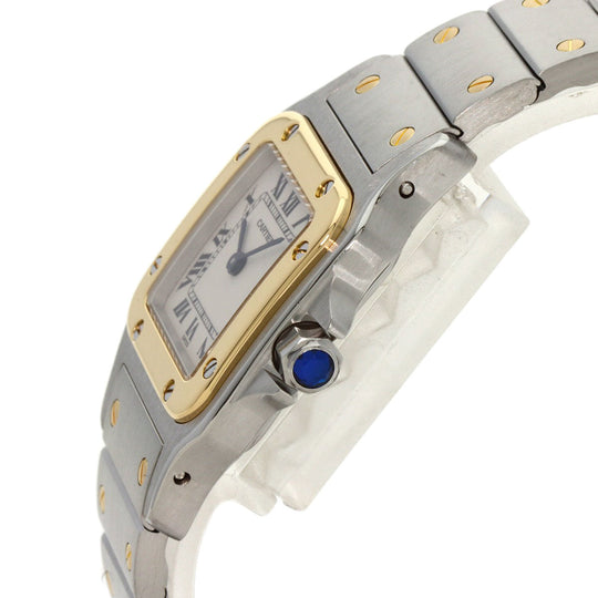 CARTIER Watches Quartz W20012C4 Stainless Steel , Stainless Steel , K18YG gold Santosgalbe SM Ivory dial Women Used Authentic