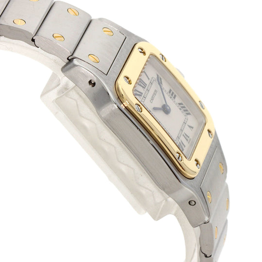 CARTIER Watches Quartz W20012C4 Stainless Steel , Stainless Steel , K18YG gold Santosgalbe SM Ivory dial Women Used Authentic