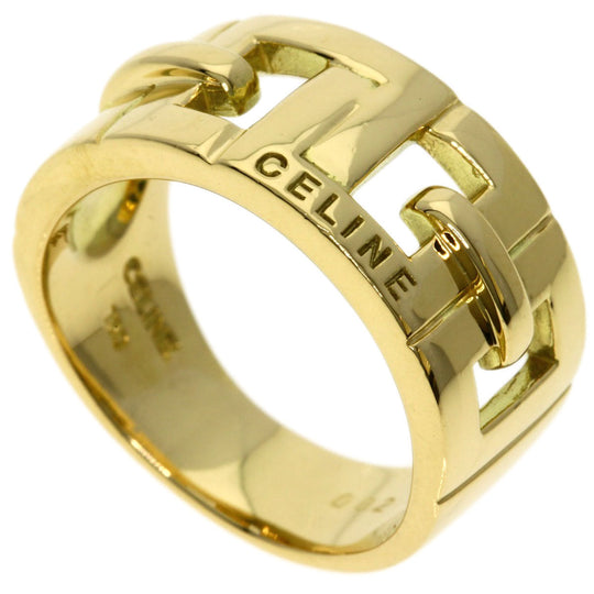 CELINE Ring 18K Yellow Gold gold Logo motif, inner stone, ruby