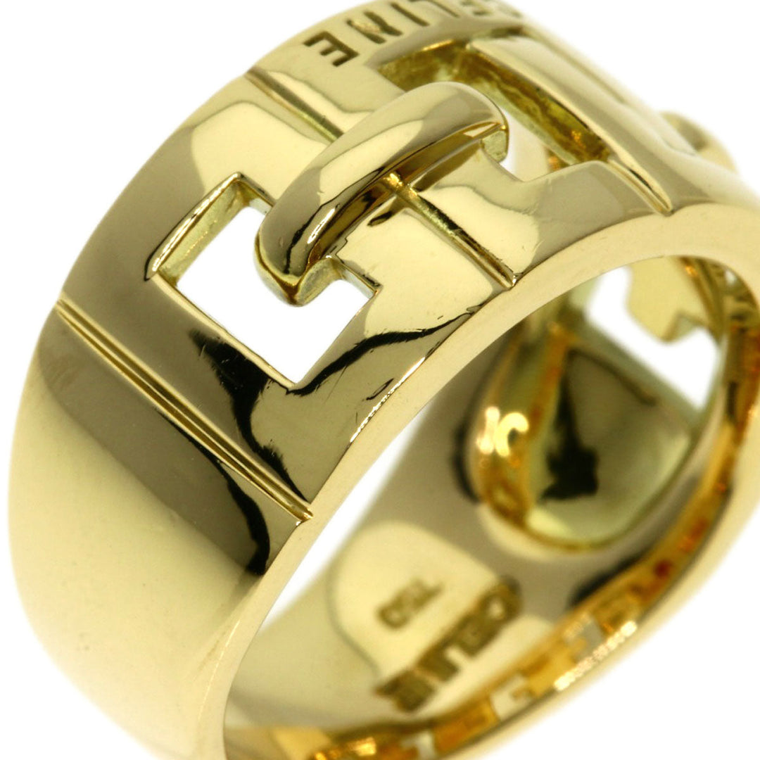 CELINE Ring 18K Yellow Gold gold Logo motif, inner stone, ruby