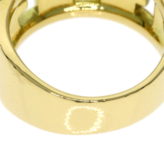 CELINE Ring 18K Yellow Gold gold Logo motif, inner stone, ruby