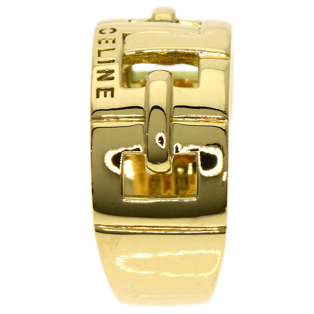 CELINE Ring 18K Yellow Gold gold Logo motif, inner stone, ruby