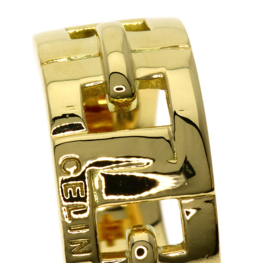 CELINE Ring 18K Yellow Gold gold Logo motif, inner stone, ruby