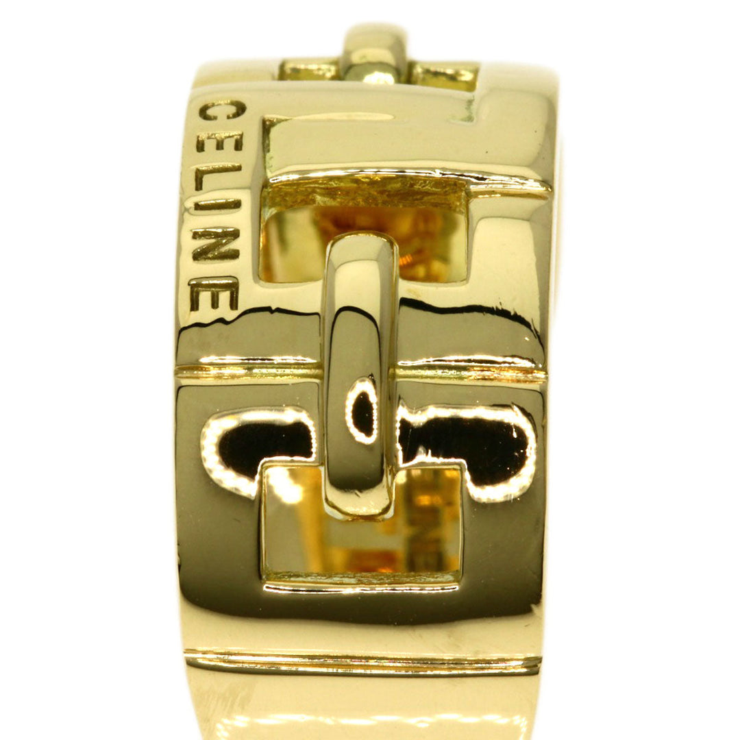 CELINE Ring 18K Yellow Gold gold Logo motif, inner stone, ruby