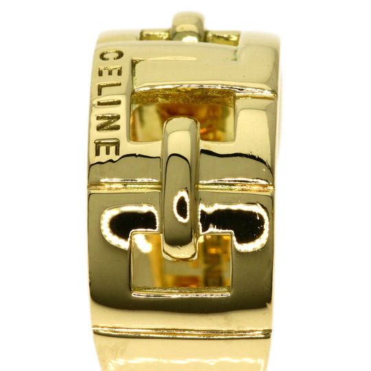 CELINE Ring 18K Yellow Gold gold Logo motif, inner stone, ruby